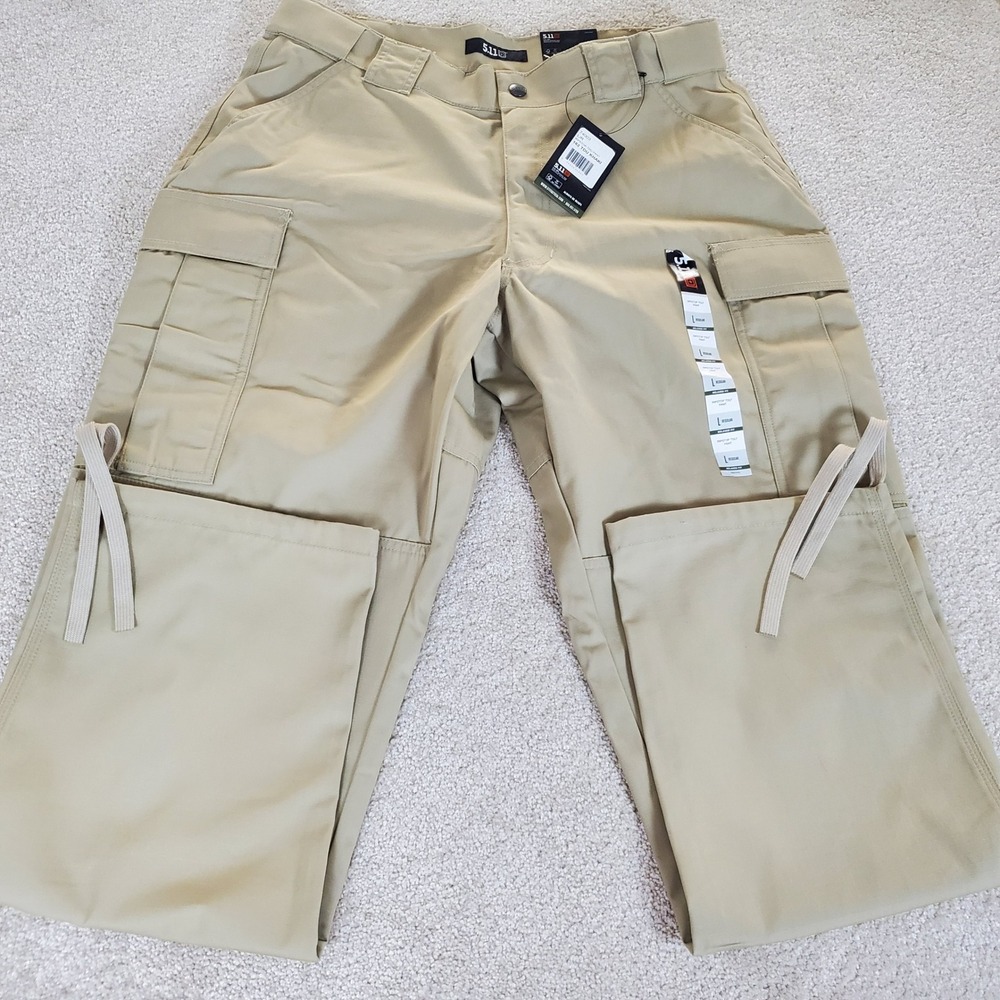 5.11 Tactical Ripstop TDU Pant Men Large Khaki 74003 Relaxed Fit Cargo NWTGS